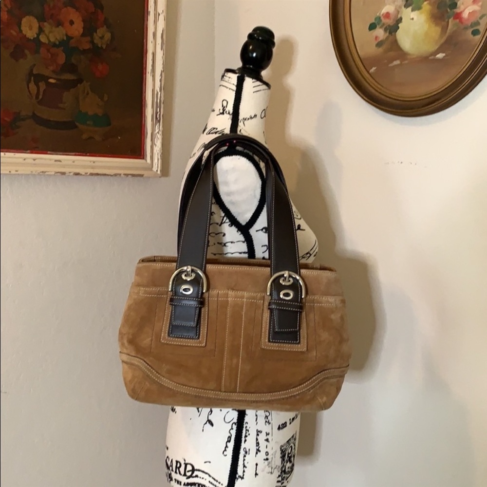 🤎 Authentic Coach Suede Satchel Bag Purse - Great Condition 🤎
